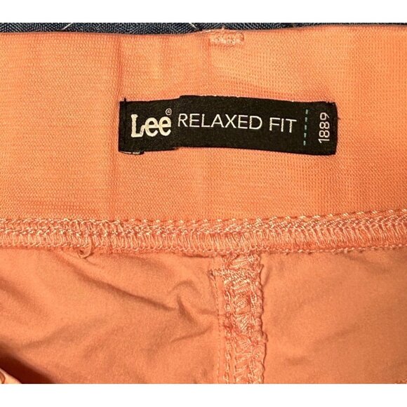 Lee brand 18 Regular womens peach orange cotton spandex cropped cargo pants pock - Picture 3 of 5